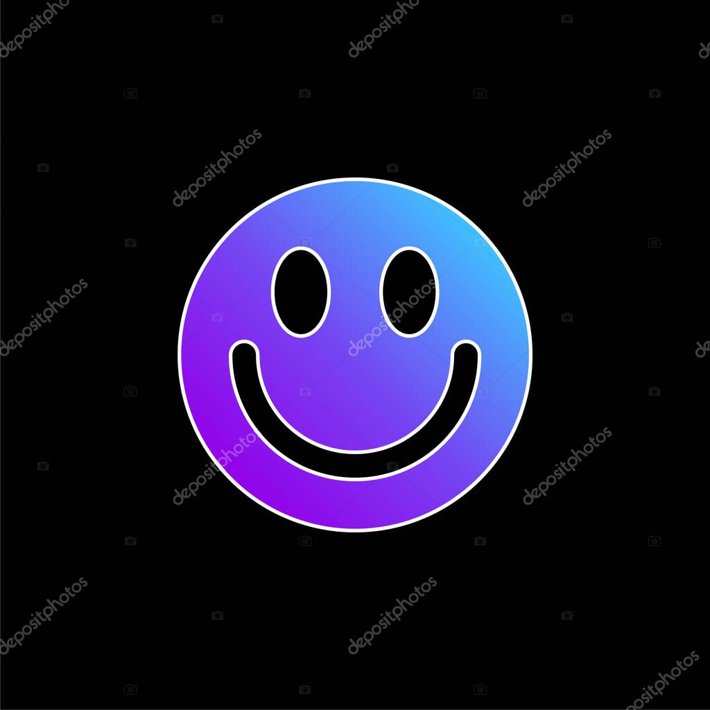 Big Smiley Face blue gradient vector icon