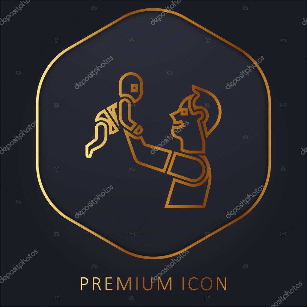 Baby golden line premium logo or icon