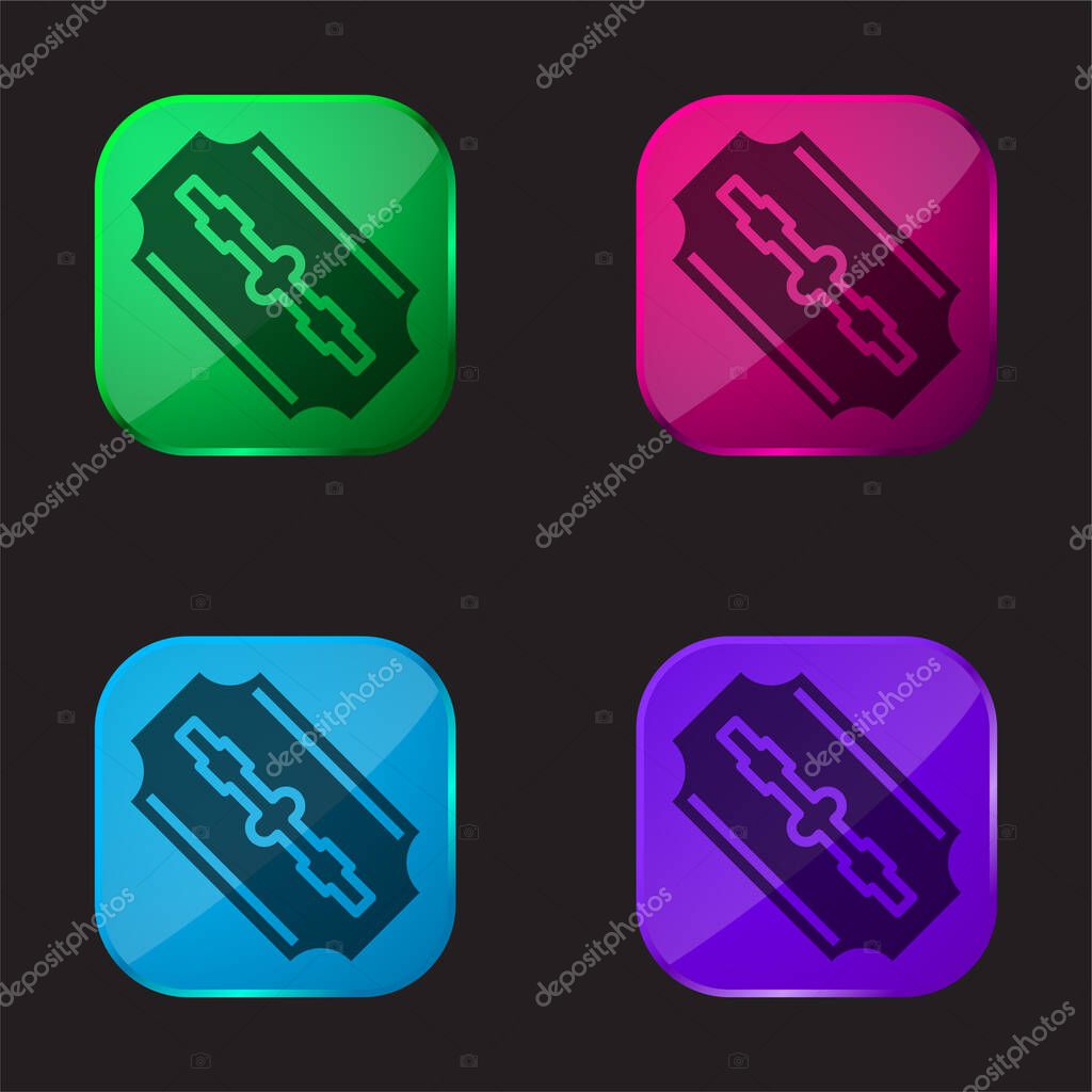 Blades four color glass button icon