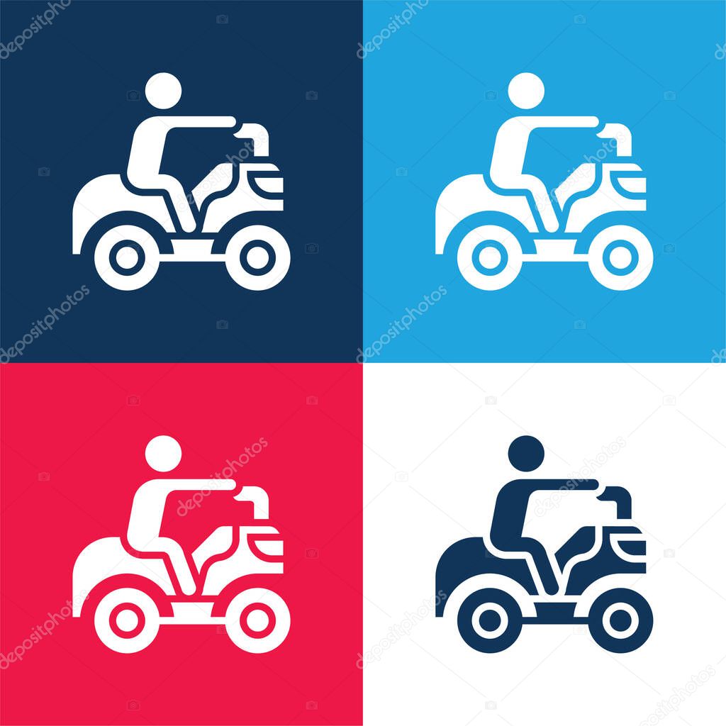 Atv blue and red four color minimal icon set