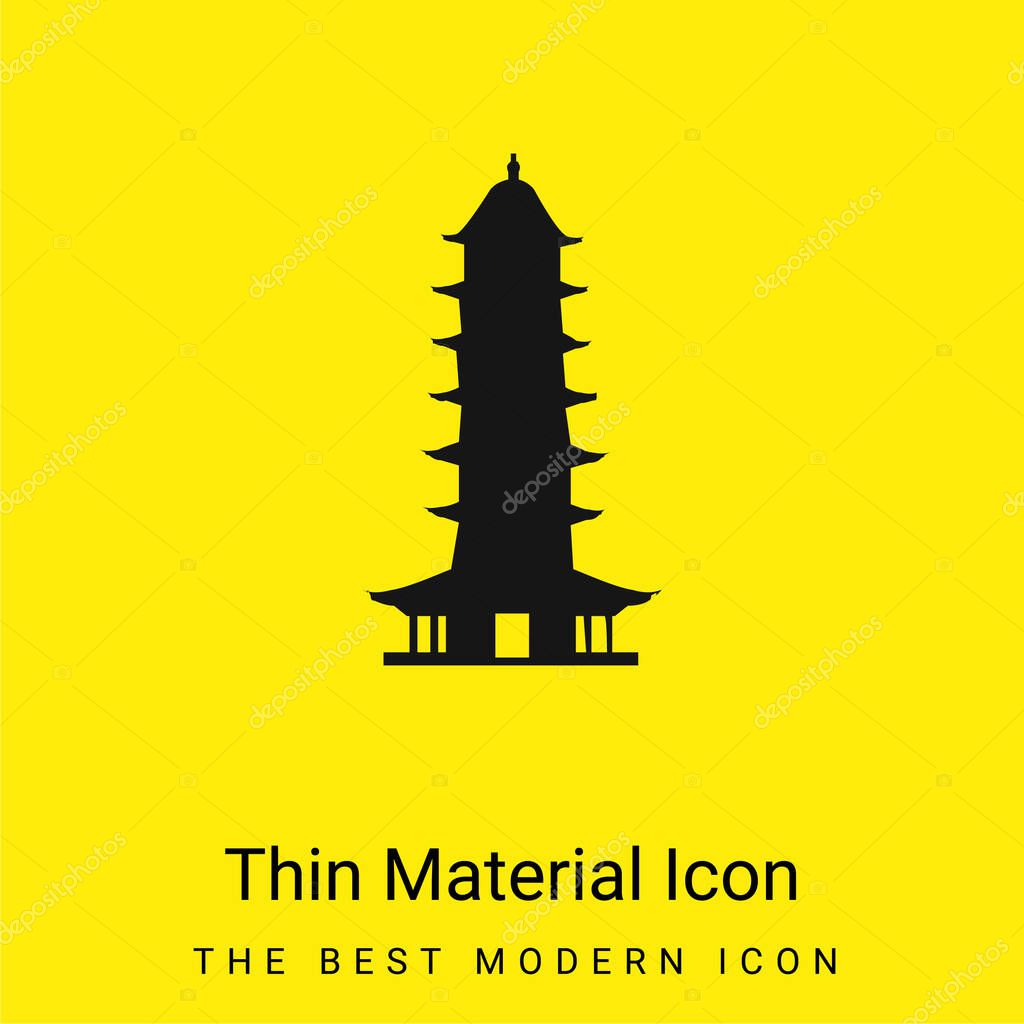 Auspicious Light Pagoda minimal bright yellow material icon