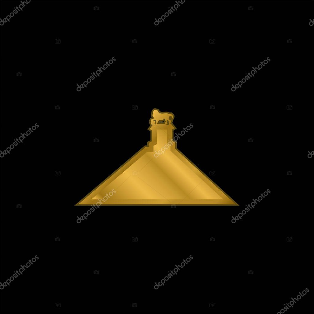 Belgium gold plated metalic icon or logo vector