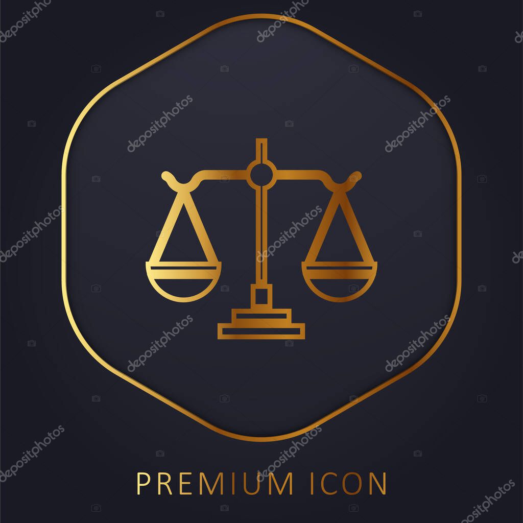 Balance golden line premium logo or icon