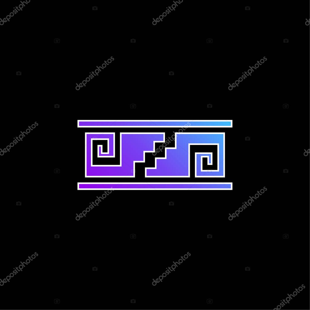 Artisanal Mosaic Of Mexico blue gradient vector icon