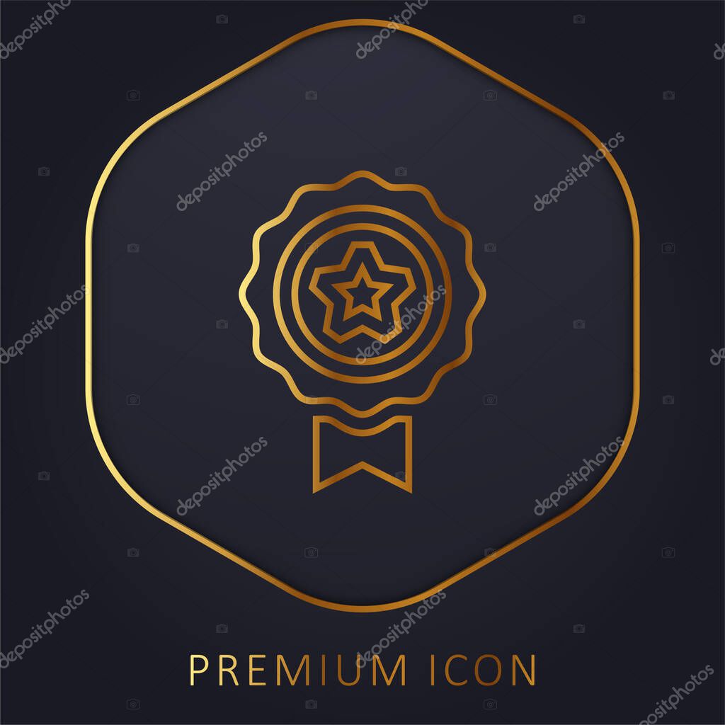 Award golden line premium logo or icon