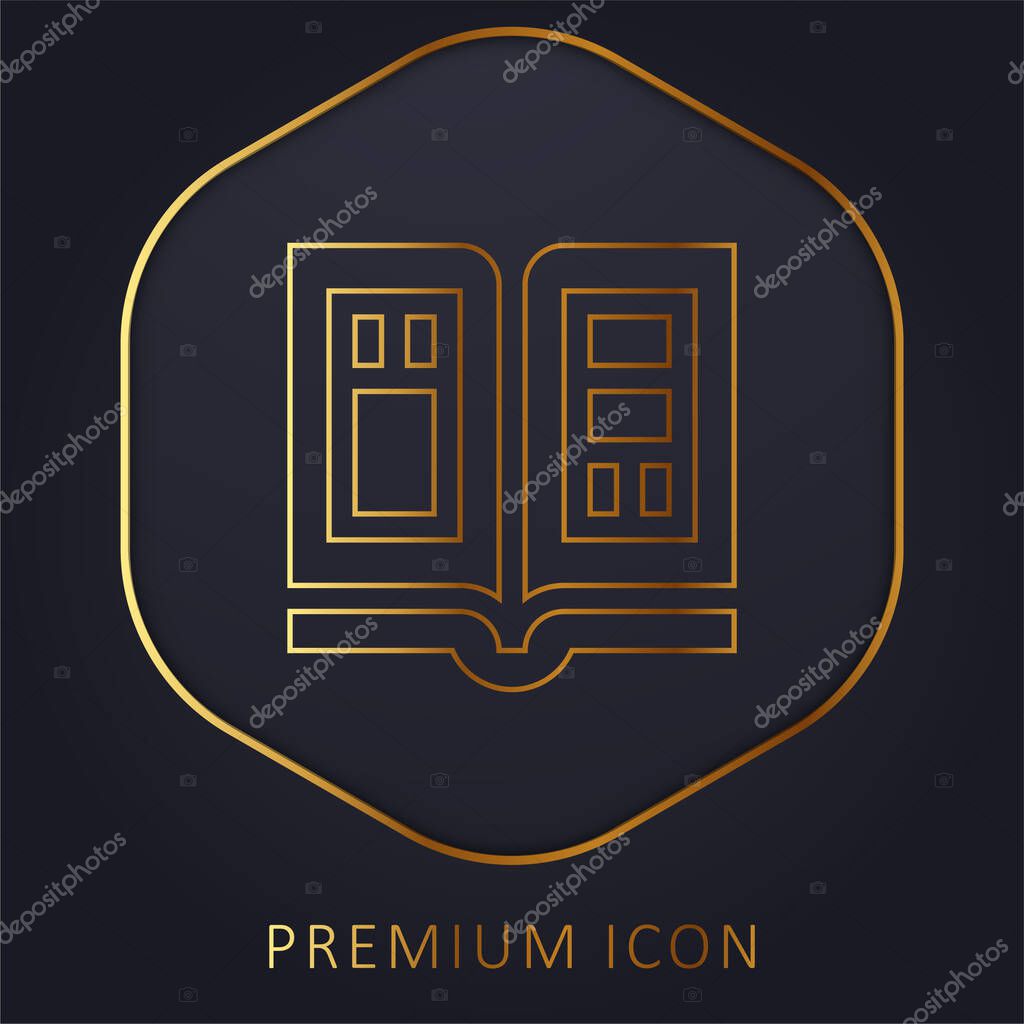 Book golden line premium logo or icon