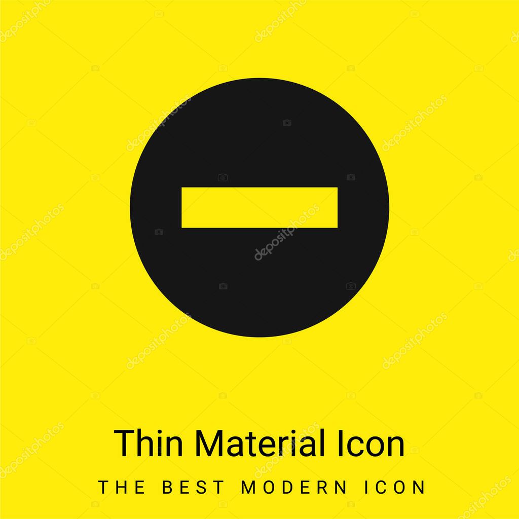 Blocked Sign minimal bright yellow material icon