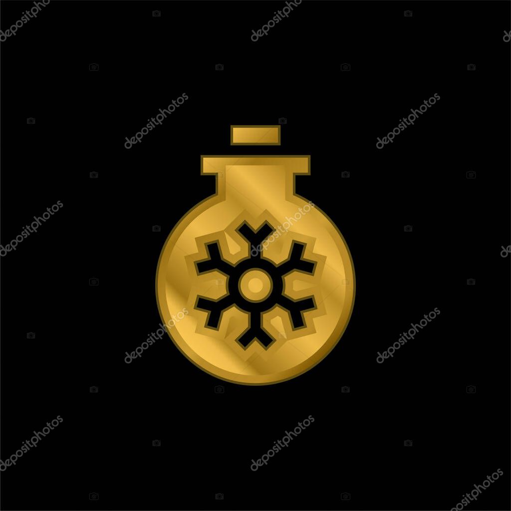 Bauble gold plated metalic icon or logo vector