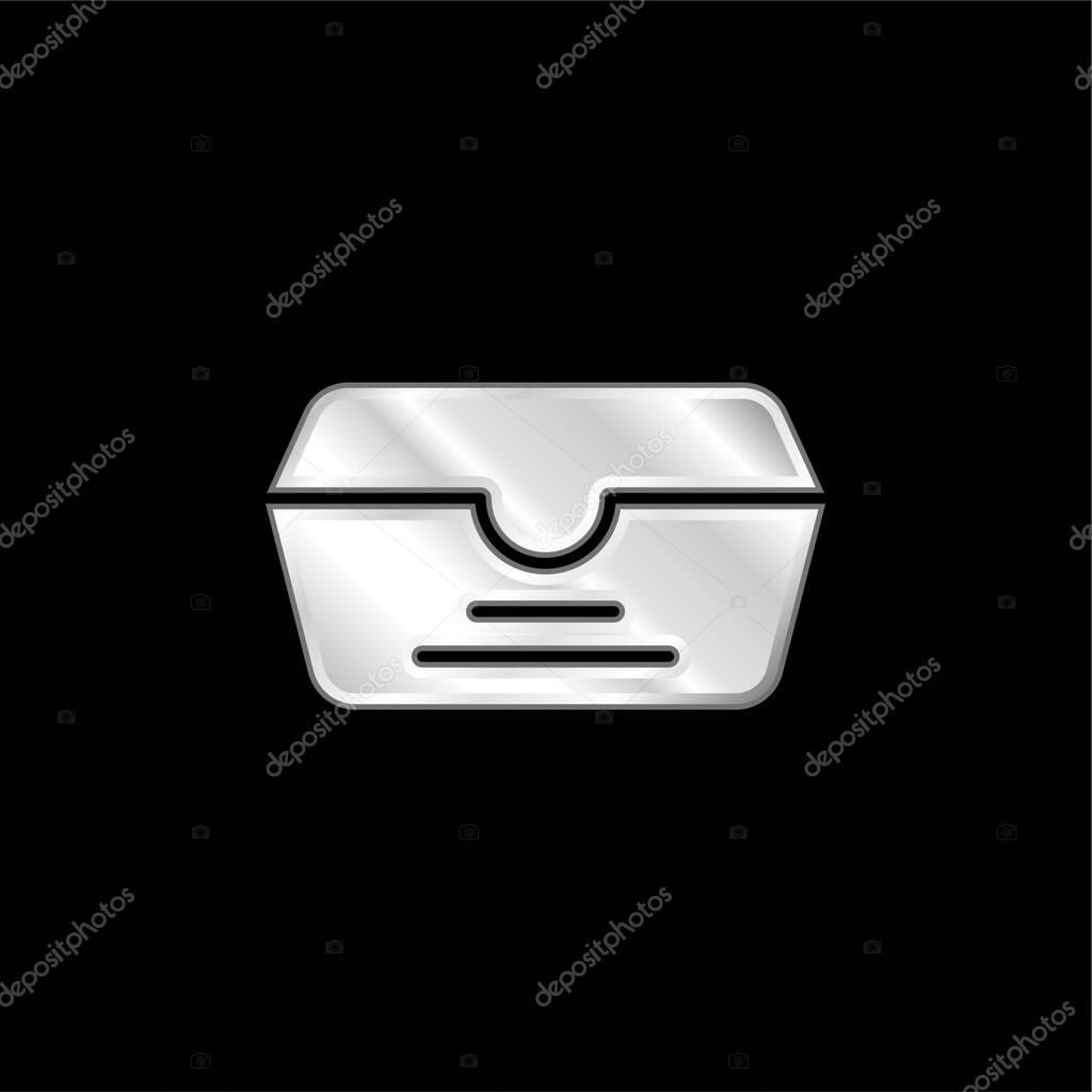 Box silver plated metallic icon