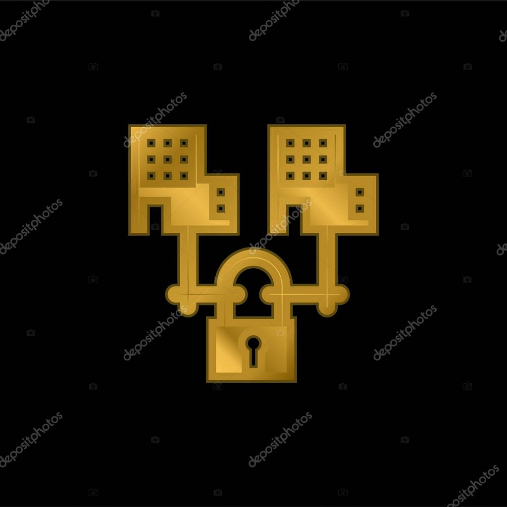 B2b gold plated metalic icon or logo vector