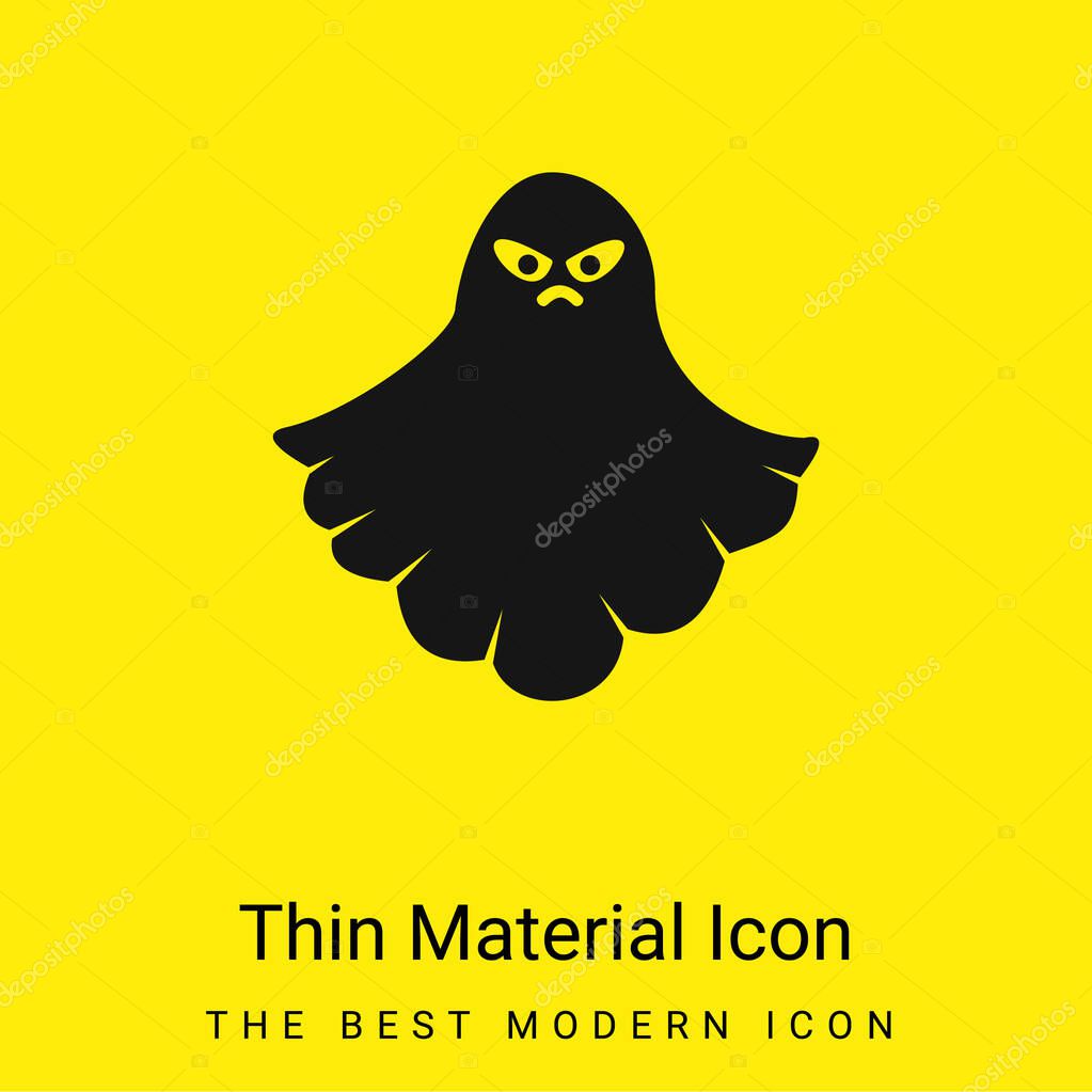 Angry Ghost minimal bright yellow material icon