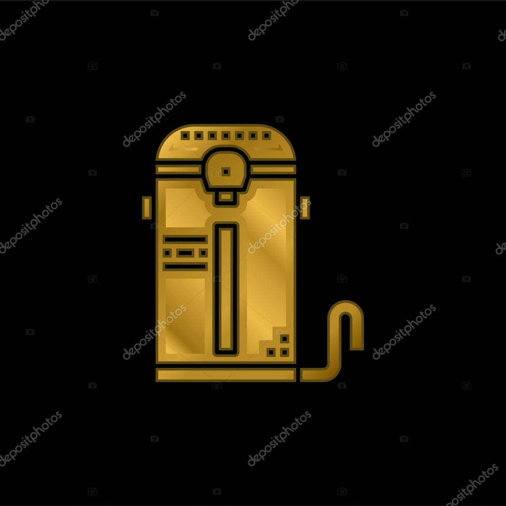 Boiler gold plated metalic icon or logo vector