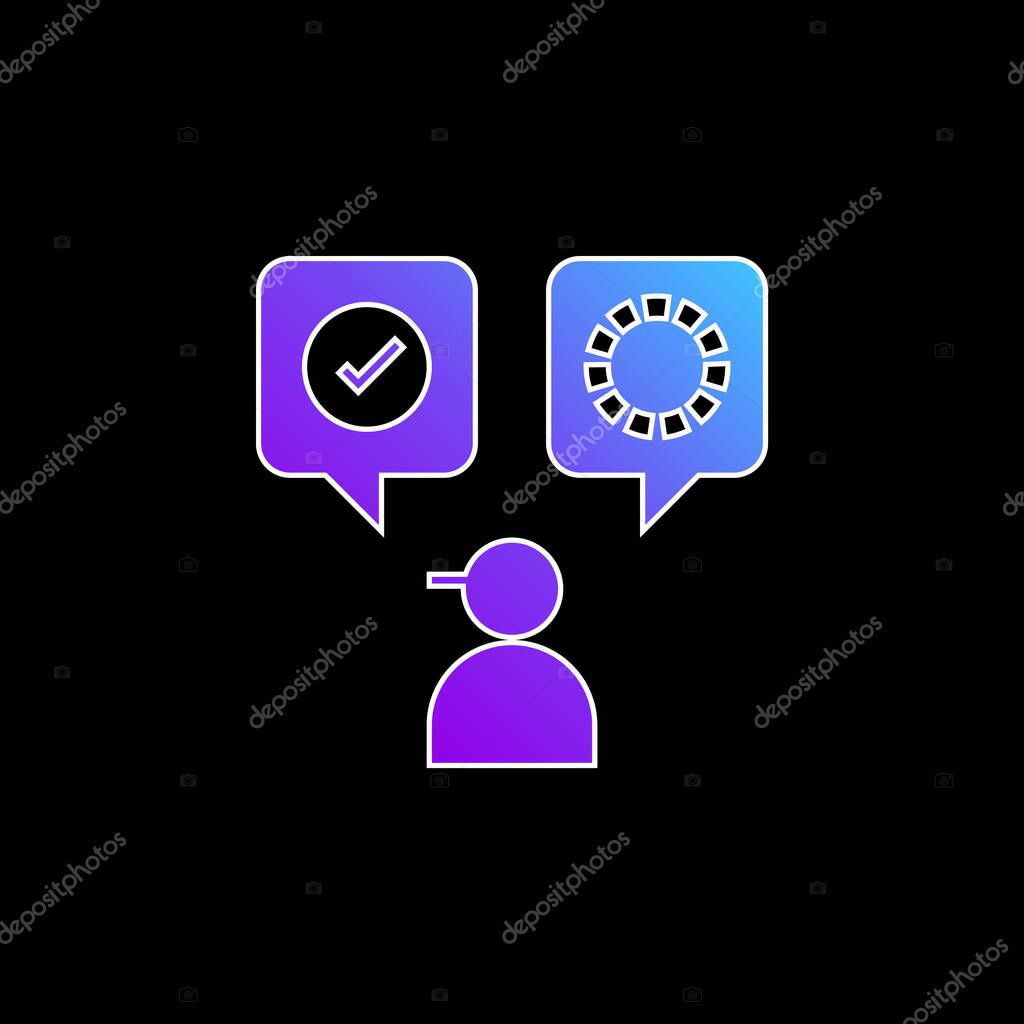 Accept blue gradient vector icon