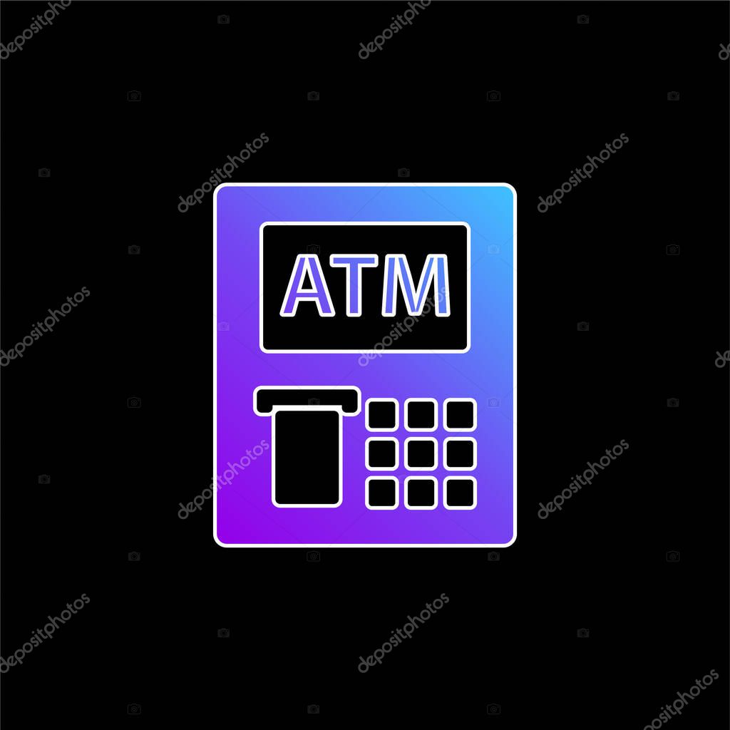 ATM blue gradient vector icon