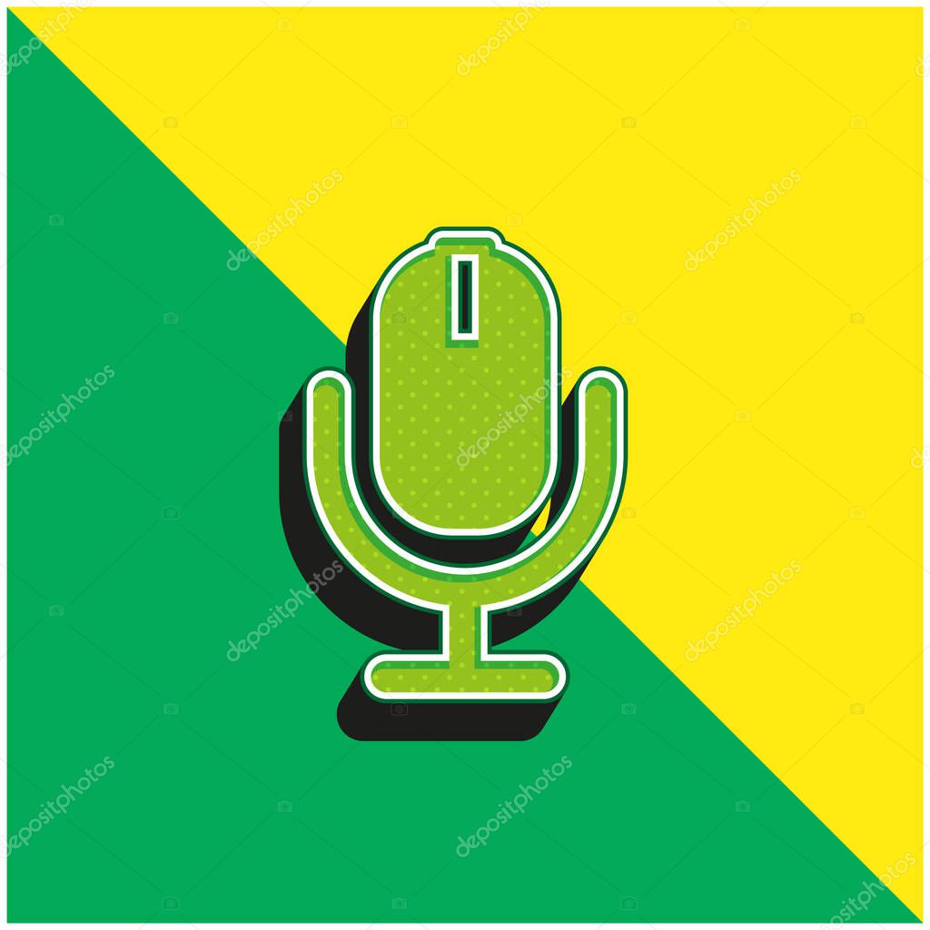 AD Radio Green and yellow modern 3d vector icon logo