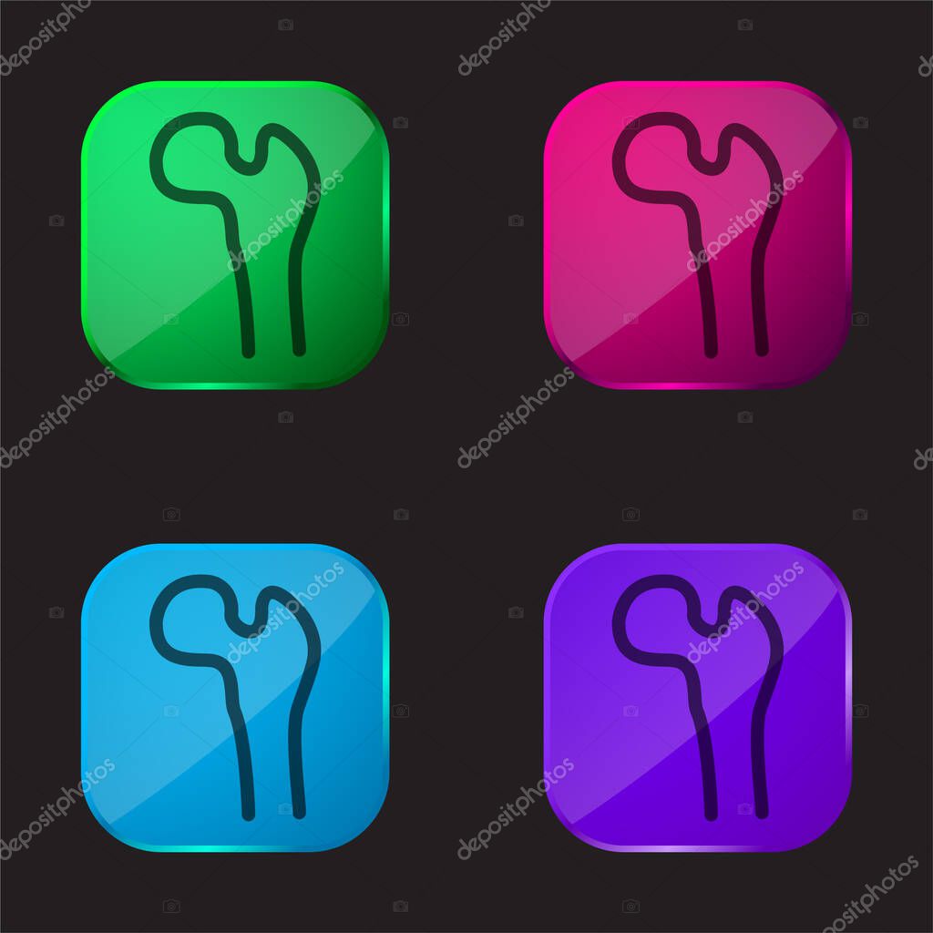 Bone Structure Tip four color glass button icon