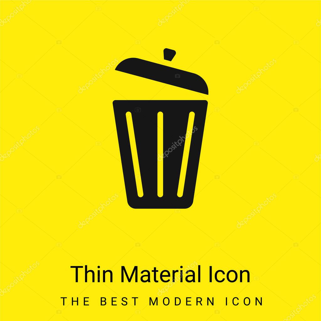 Bin minimal bright yellow material icon
