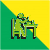 Frühstück Grün und gelb modernes 3D-Vektor-Symbol-Logo