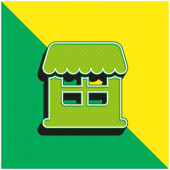 Big Store Zelené a žluté moderní 3D vektorové logo