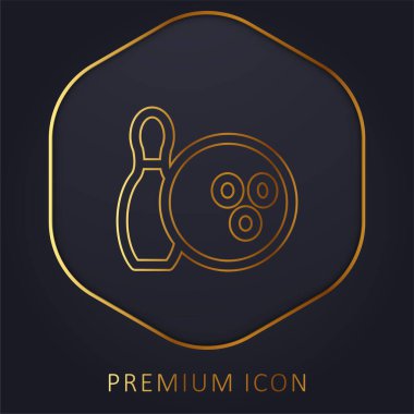 Bowling topu ve altın çizgili logo veya simge