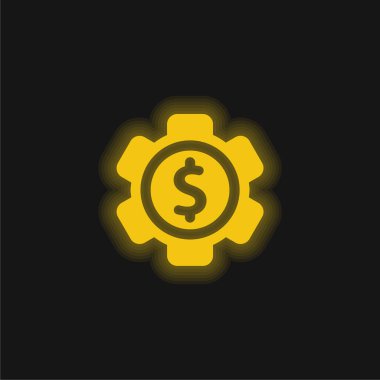 Banka Ayarları Sarı parlak neon simgesi