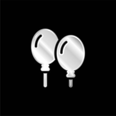 Balonlar gümüş kaplama metalik simge