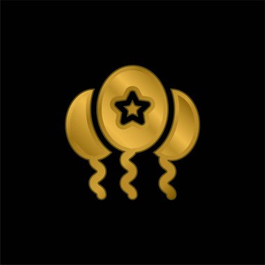 Balon altın kaplama metalik simge veya logo vektörü