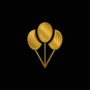 Balonlar altın kaplama metalik simge veya logo vektörü