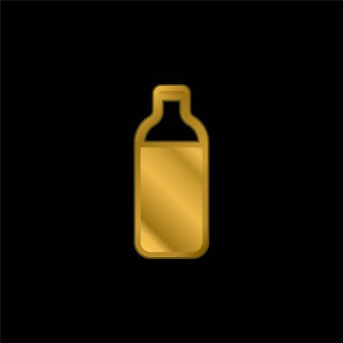 Dolu altın kaplama metalik simge veya logo vektörü