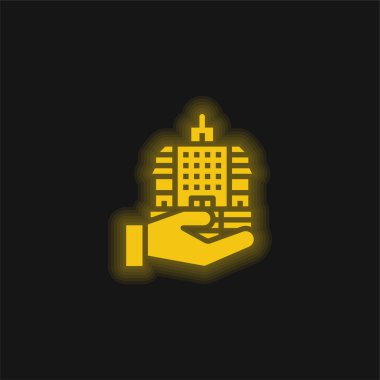 Bankanın sarı parlak neon simgesi