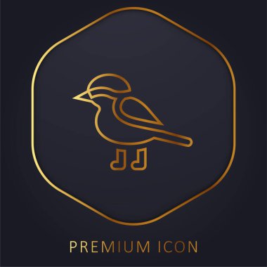 Bird golden line premium logo or icon clipart
