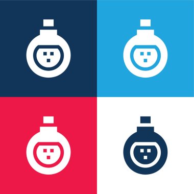 Antidote blue and red four color minimal icon set clipart