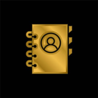 Adres defteri altın kaplama metalik simge veya logo vektörü