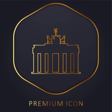 Brandenburg Gate golden line premium logo or icon clipart