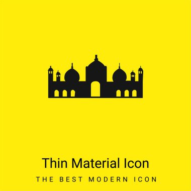 Badshahi Mosque minimal bright yellow material icon clipart