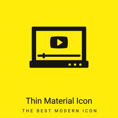 AD Video minimal bright yellow material icon clipart