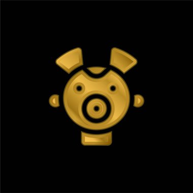 Bebek altın kaplama metalik simge veya logo vektörü