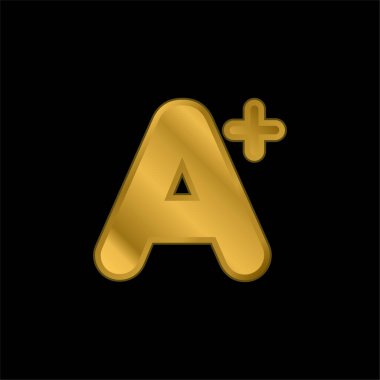 A + Mark altın kaplama metalik simge veya logo vektörü