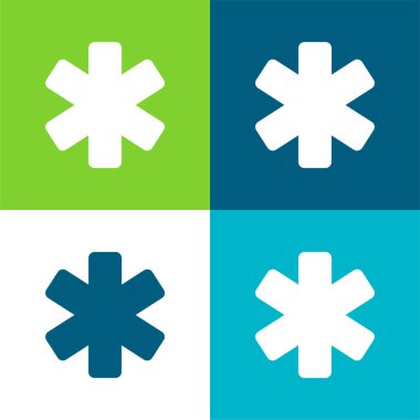 Asterisk Düz 4 renk en küçük simge kümesi