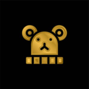 Bebek Şapkası altın kaplama metalik simge veya logo vektörü