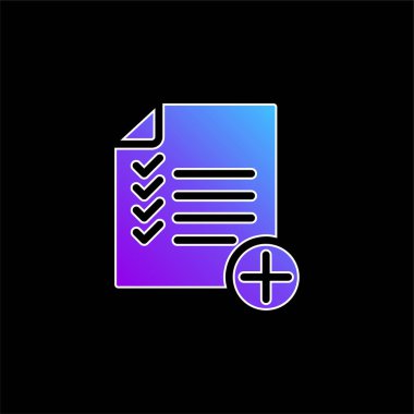 Liste mavi gradyan vektör simgesi ekle