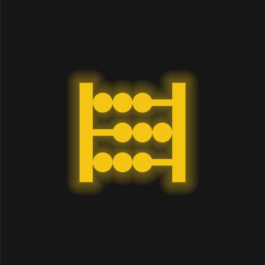 Abaküs sarı parlak neon simgesi