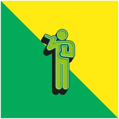 Doğum günü Yeşil ve Sarı Modern 3D vektör simgesi logosu