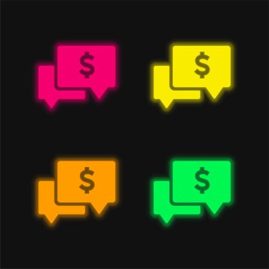 Account Balance four color glowing neon vector icon clipart