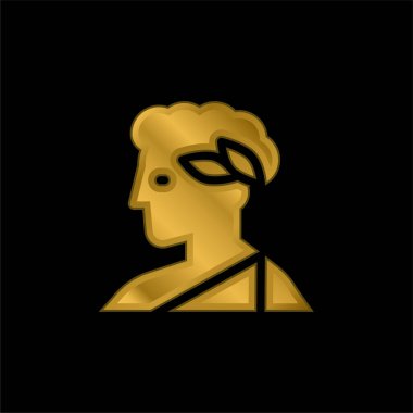 Apollo gold plated metalic icon or logo vector clipart