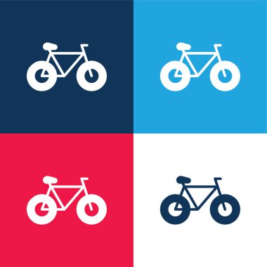 Bisiklet mavi ve kırmızı dört renk en az simge kümesi