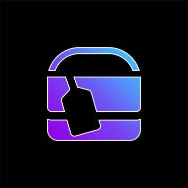 Etiket mavi gradyan vektör simgesine sahip çanta