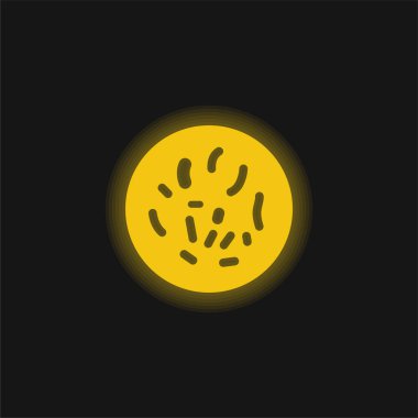 Bakteri Çemberi Sarı parlak neon simgesi