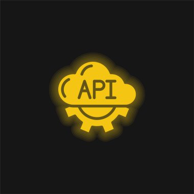 Api sarısı parlak neon simgesi