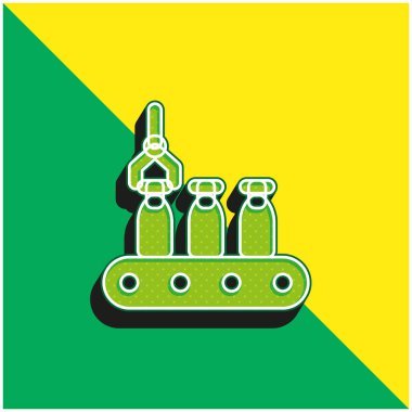 Assembly Line Green ve sarı 3d vektör simgesi